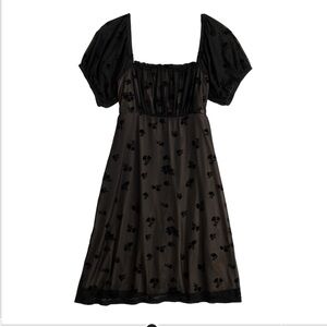 Rewind XXL Black Mesh Overlay Floral Dress